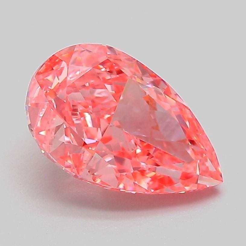 Loose Diamond - PEAR 2.03ct Fancy Vivid Pink VVS2: Loose Diamond - PEAR 2.03ct Fancy Vivid Pink VVS2 Source: This is a real non-mined Diamond that has been grown in a lab Shape: PEAR Carats: 2.03 Color: Fancy Vivid Pink Certification: IGI Video: