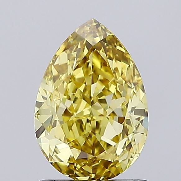 Loose Diamond - PEAR 1.35ct Fancy Vivid Yellow VS1: Loose Diamond - PEAR 1.35ct Fancy Vivid Yellow VS1 Source: This is a real non-mined Diamond that has been grown in a lab Shape: PEAR Carats: 1.35 Color: Fancy Vivid Yellow Certification: IGI Video: