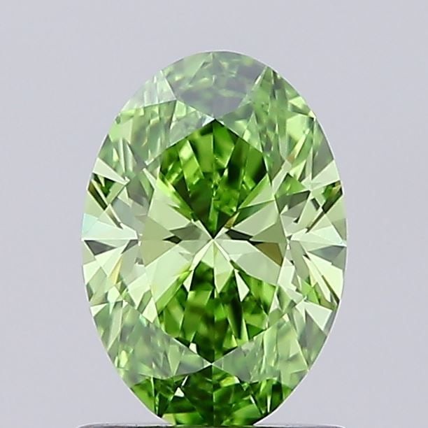 Loose Diamond - OVAL 0.99ct Fancy Vivid Green VVS1: Loose Diamond - OVAL 0.99ct Fancy Vivid Green VVS1 Source: This is a real non-mined Diamond that has been grown in a lab Shape: OVAL Carats: 0.99 Color: Fancy Vivid Green Certification: IGI Video: