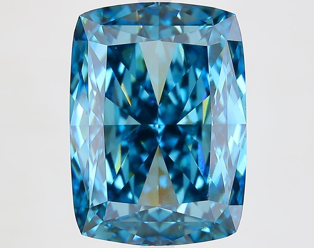 Loose Diamond - CUSHION MODIFIED 11.92ct Fancy Vivid Blue VS1: Loose Diamond - CUSHION MODIFIED 11.92ct Fancy Vivid Blue VS1 Source: This is a real non-mined Diamond that has been grown in a lab Shape: CUSHION MODIFIED Carats: 11.92 Color: Fancy Vivid Blue Certif