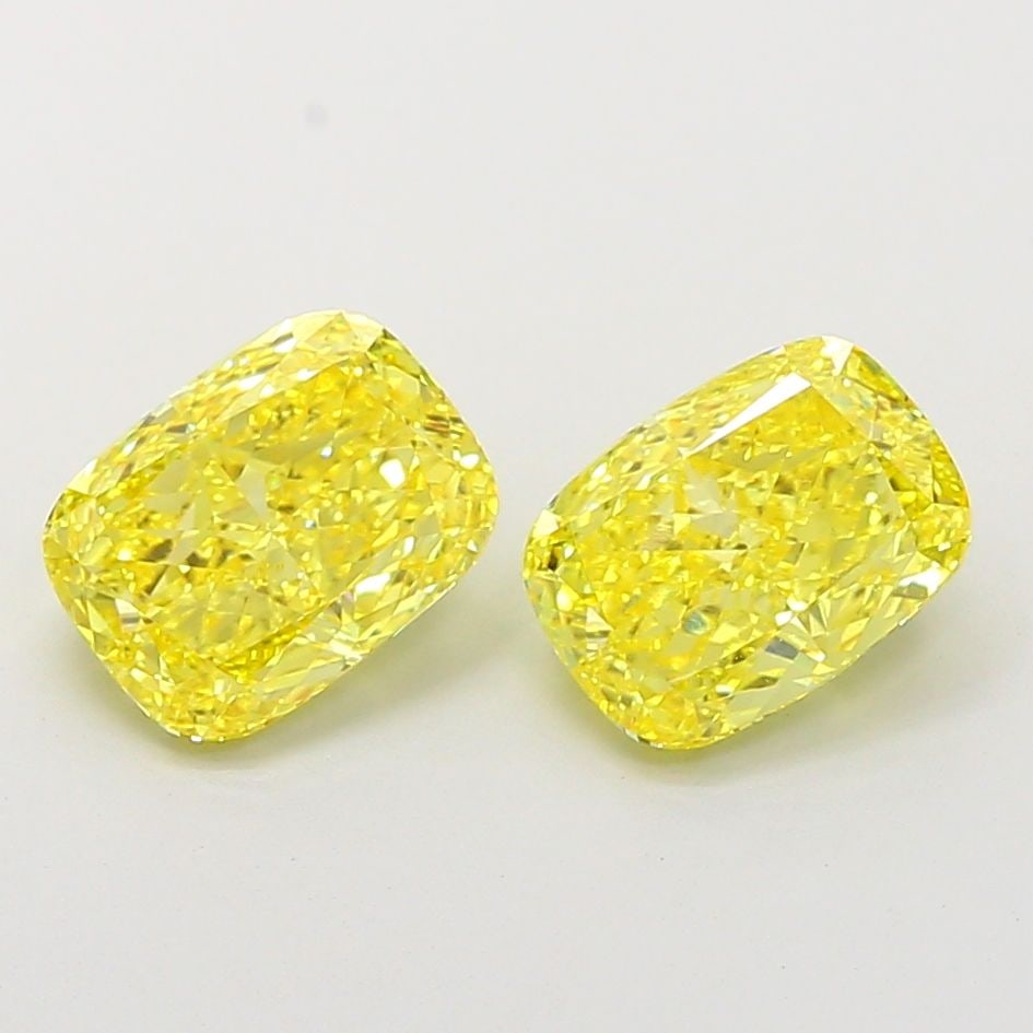 Loose Diamond - CUSHION MODIFIED 2.07ct Fancy Vivid Yellow VS1: Loose Diamond - CUSHION MODIFIED 2.07ct Fancy Vivid Yellow VS1 Source: This is a real non-mined Diamond that has been grown in a lab Shape: CUSHION MODIFIED Carats: 2.07 Color: Fancy Vivid Yellow Cert