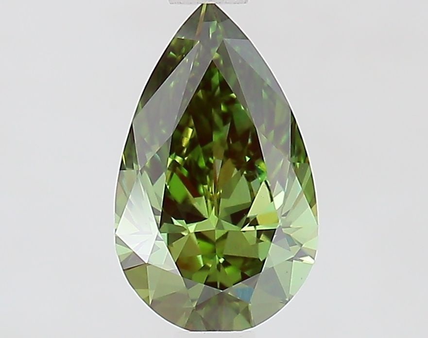 Loose Diamond - PEAR 1.03ct Fancy Vivid Green VVS2: Loose Diamond - PEAR 1.03ct Fancy Vivid Green VVS2 Source: This is a real non-mined Diamond that has been grown in a lab Shape: PEAR Carats: 1.03 Color: Fancy Vivid Green Certification: IGI Video: