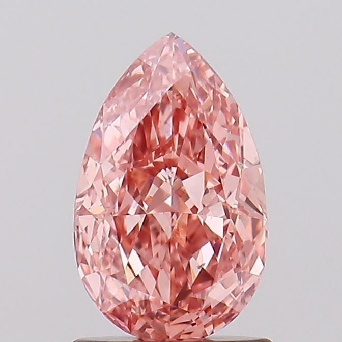 Loose Diamond - PEAR 1.28ct Fancy Vivid Brownish Pink VS2: Loose Diamond - PEAR 1.28ct Fancy Vivid Brownish Pink VS2 Source: This is a real non-mined Diamond that has been grown in a lab Shape: PEAR Carats: 1.28 Color: Fancy Vivid Brownish Pink Certification: