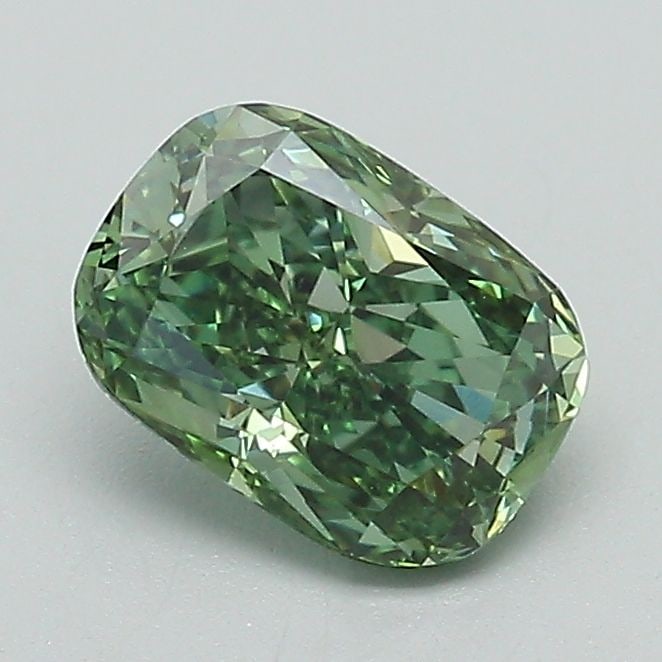 Loose Diamond - CUSHION MODIFIED 1.0ct Fancy Vivid Green VVS2: Loose Diamond - CUSHION MODIFIED 1.0ct Fancy Vivid Green VVS2 Source: This is a real non-mined Diamond that has been grown in a lab Shape: CUSHION MODIFIED Carats: 1.0 Color: Fancy Vivid Green Certifi