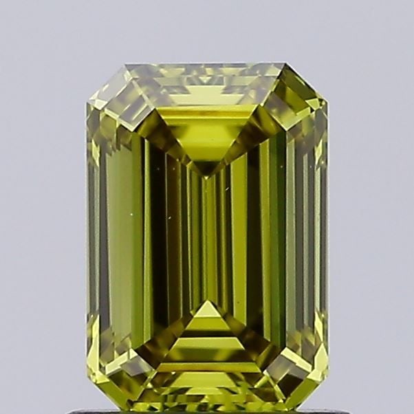 Loose Diamond - EMERALD 1.05ct Fancy Intense Greenish Yellow VS1: Loose Diamond - EMERALD 1.05ct Fancy Intense Greenish Yellow VS1 Source: This is a real non-mined Diamond that has been grown in a lab Shape: EMERALD Carats: 1.05 Color: Fancy Intense Greenish Yellow 