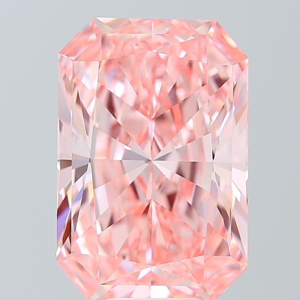 Loose Diamond - RADIANT 10.53ct Fancy Vivid Pink VS1: Loose Diamond - RADIANT 10.53ct Fancy Vivid Pink VS1 Source: This is a real non-mined Diamond that has been grown in a lab Shape: RADIANT Carats: 10.53 Color: Fancy Vivid Pink Certification: IGI Video