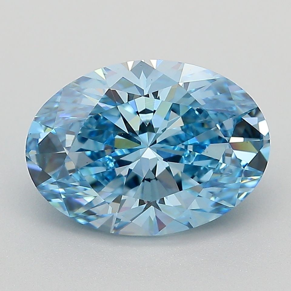 Loose Diamond - OVAL 3.15ct Fancy Vivid Blue VS1: Loose Diamond - OVAL 3.15ct Fancy Vivid Blue VS1 Source: This is a real non-mined Diamond that has been grown in a lab Shape: OVAL Carats: 3.15 Color: Fancy Vivid Blue Certification: IGI Video: