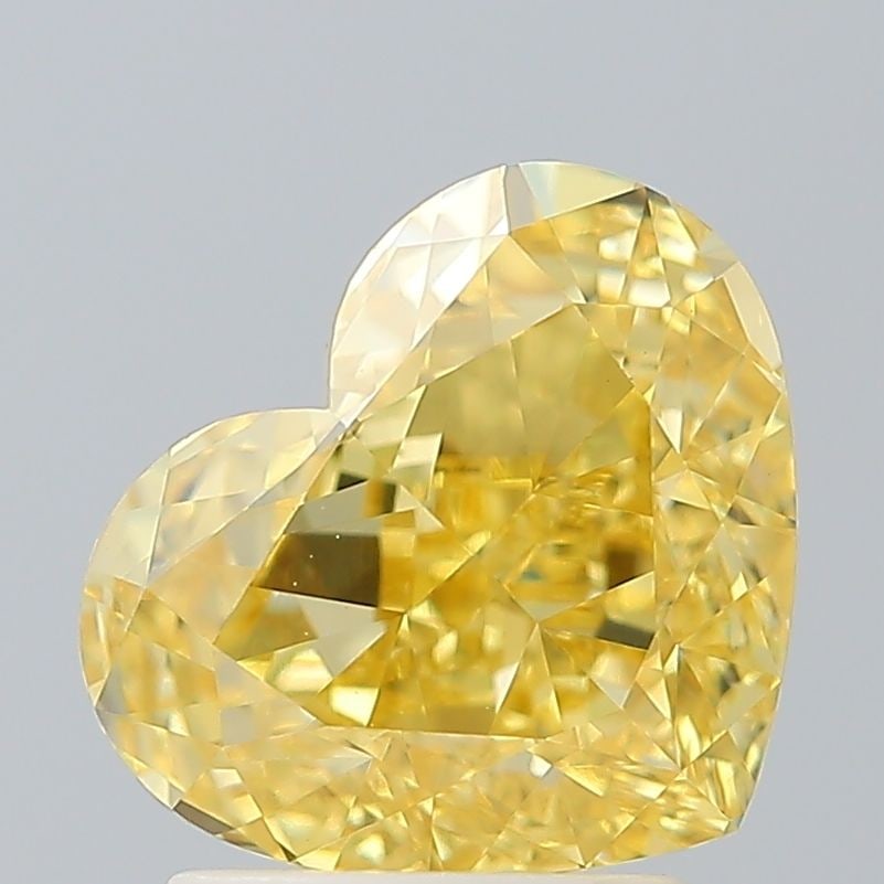 Loose Diamond - HEART 2.58ct Fancy Intense Yellow VVS2: Loose Diamond - HEART 2.58ct Fancy Intense Yellow VVS2 Source: This is a real non-mined Diamond that has been grown in a lab Shape: HEART Carats: 2.58 Color: Fancy Intense Yellow Certification: IGI Vi