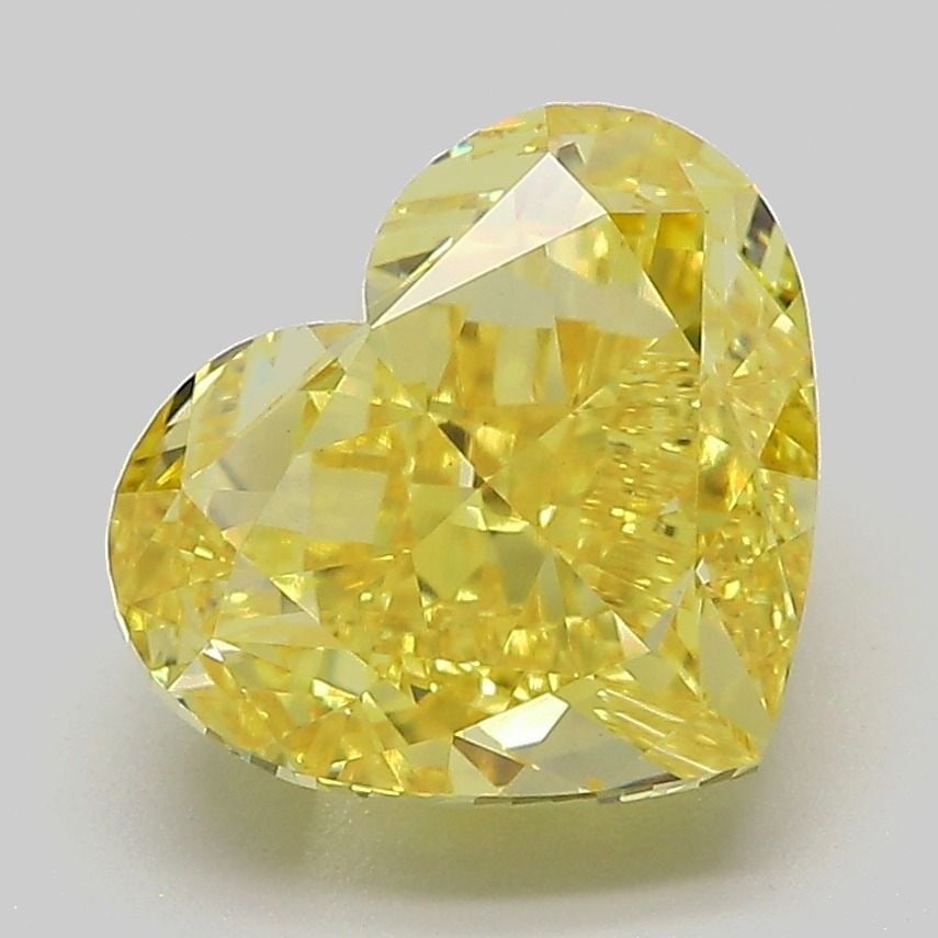 Loose Diamond - HEART 4.08ct Fancy Vivid Yellow VS1: Loose Diamond - HEART 4.08ct Fancy Vivid Yellow VS1 Source: This is a real non-mined Diamond that has been grown in a lab Shape: HEART Carats: 4.08 Color: Fancy Vivid Yellow Certification: IGI Video: