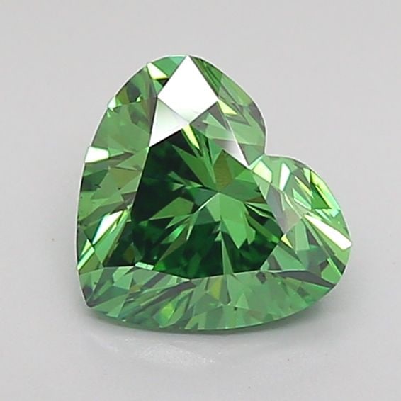 Loose Diamond - HEART 1.0ct Fancy Vivid Green VS1: Loose Diamond - HEART 1.0ct Fancy Vivid Green VS1 Source: This is a real non-mined Diamond that has been grown in a lab Shape: HEART Carats: 1.0 Color: Fancy Vivid Green Certification: IGI Video: