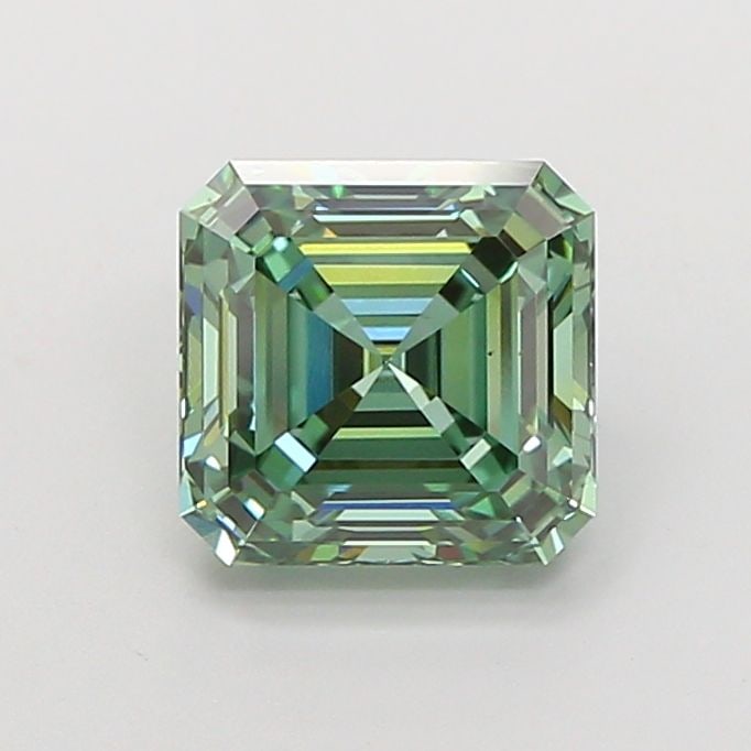Loose Diamond - ASSCHER 3.02ct Fancy Vivid Green VS1: Loose Diamond - ASSCHER 3.02ct Fancy Vivid Green VS1 Source: This is a real non-mined Diamond that has been grown in a lab Shape: ASSCHER Carats: 3.02 Color: Fancy Vivid Green Certification: IGI Video