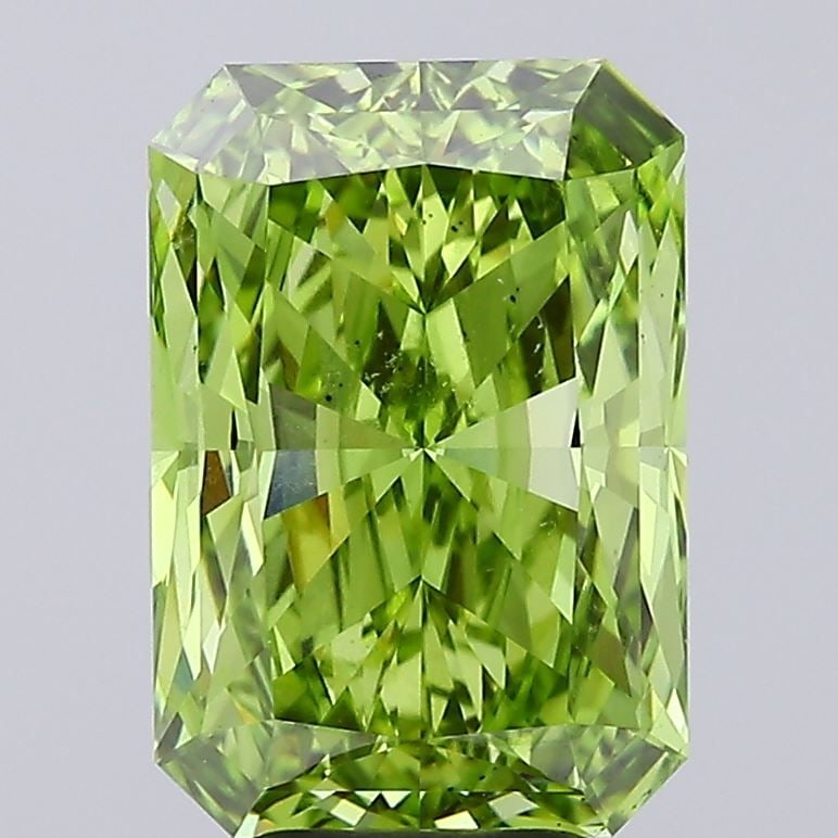Loose Diamond - RADIANT 5.09ct Fancy Vivid Green VS2: Loose Diamond - RADIANT 5.09ct Fancy Vivid Green VS2 Source: This is a real non-mined Diamond that has been grown in a lab Shape: RADIANT Carats: 5.09 Color: Fancy Vivid Green Certification: IGI Video