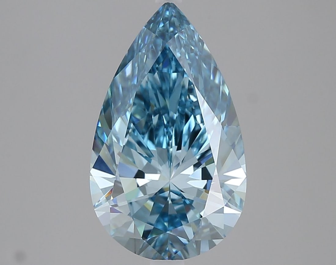 Loose Diamond - PEAR 3.19ct Fancy Vivid Blue VS1: Loose Diamond - PEAR 3.19ct Fancy Vivid Blue VS1 Source: This is a real non-mined Diamond that has been grown in a lab Shape: PEAR Carats: 3.19 Color: Fancy Vivid Blue Certification: IGI Video:
