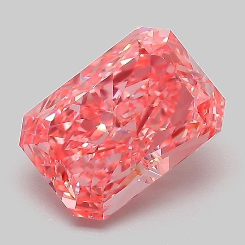 Loose Diamond - RADIANT 2.06ct Fancy Vivid Pink VVS2: Loose Diamond - RADIANT 2.06ct Fancy Vivid Pink VVS2 Source: This is a real non-mined Diamond that has been grown in a lab Shape: RADIANT Carats: 2.06 Color: Fancy Vivid Pink Certification: IGI Video: