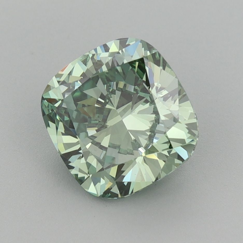 Loose Diamond - CUSHION MODIFIED 2.05ct Fancy Vivid Green VVS2: Loose Diamond - CUSHION MODIFIED 2.05ct Fancy Vivid Green VVS2 Source: This is a real non-mined Diamond that has been grown in a lab Shape: CUSHION MODIFIED Carats: 2.05 Color: Fancy Vivid Green Certi