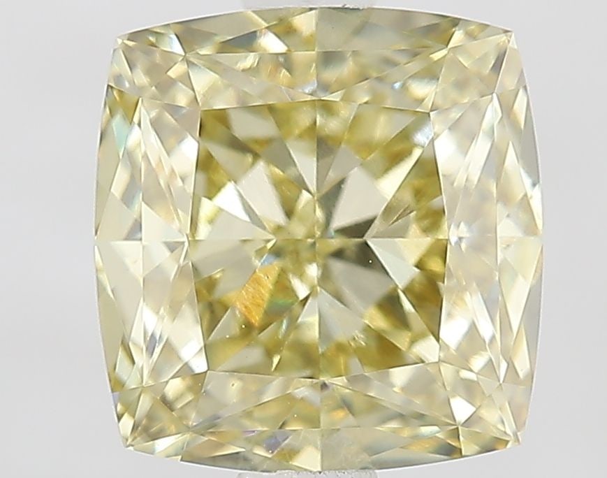 Loose Diamond - CUSHION MODIFIED 2.1ct Fancy Intense Yellow VVS2: Loose Diamond - CUSHION MODIFIED 2.1ct Fancy Intense Yellow VVS2 Source: This is a real non-mined Diamond that has been grown in a lab Shape: CUSHION MODIFIED Carats: 2.1 Color: Fancy Intense Yellow C