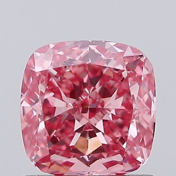 Loose Diamond - CUSHION BRILLIANT 0.93ct Fancy Vivid Pink VS1: Loose Diamond - CUSHION BRILLIANT 0.93ct Fancy Vivid Pink VS1 Source: This is a real non-mined Diamond that has been grown in a lab Shape: CUSHION BRILLIANT Carats: 0.93 Color: Fancy Vivid Pink Certif