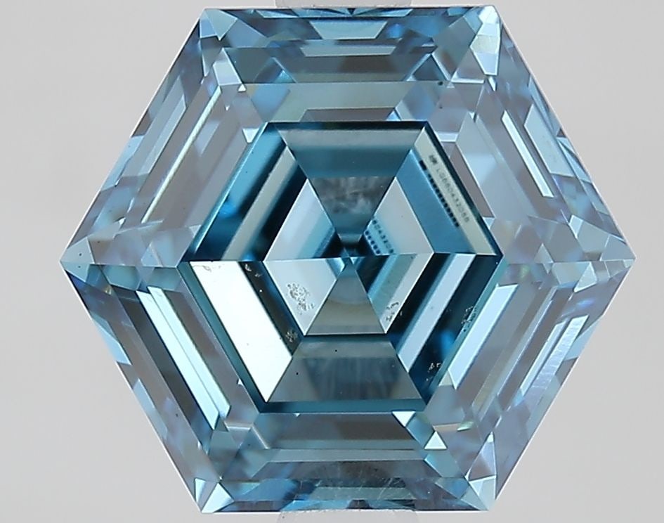Loose Diamond - HEXAGONAL 2.08ct Fancy Vivid Blue VVS2: Loose Diamond - HEXAGONAL 2.08ct Fancy Vivid Blue VVS2 Source: This is a real non-mined Diamond that has been grown in a lab Shape: HEXAGONAL Carats: 2.08 Color: Fancy Vivid Blue Certification: IGI Vi