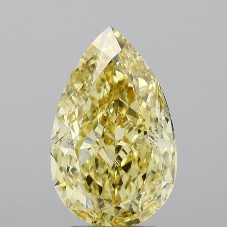 Loose Diamond - PEAR 5.04ct Fancy Intense Yellow VVS2: Loose Diamond - PEAR 5.04ct Fancy Intense Yellow VVS2 Source: This is a real non-mined Diamond that has been grown in a lab Shape: PEAR Carats: 5.04 Color: Fancy Intense Yellow Certification: IGI Vide