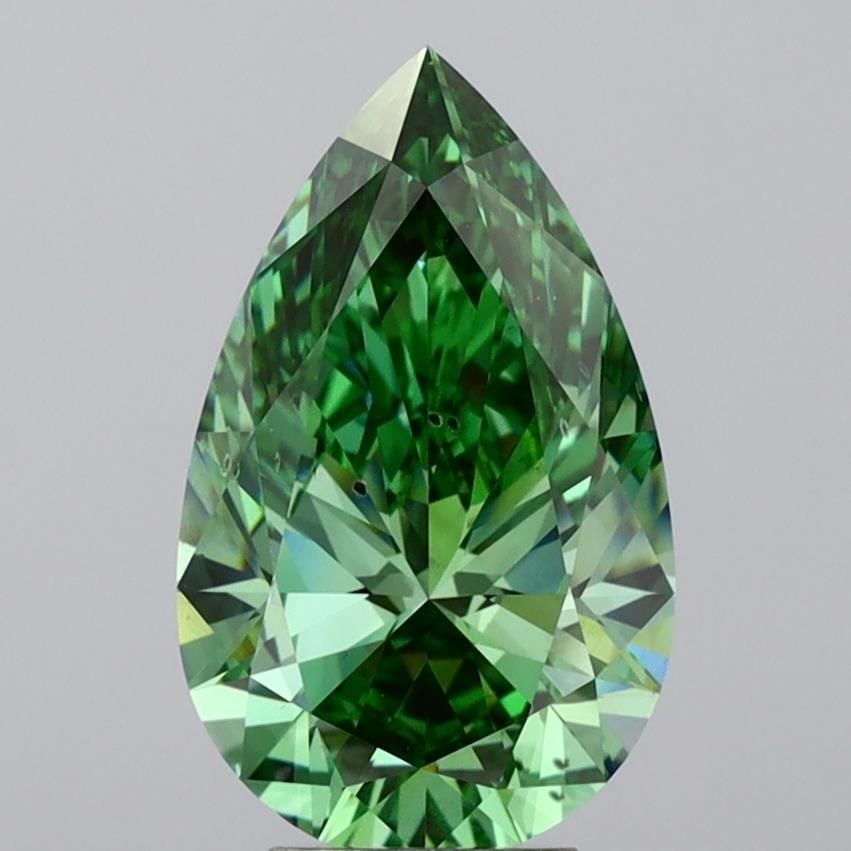 Loose Diamond - PEAR 5.17ct Fancy Vivid Green SI1: Loose Diamond - PEAR 5.17ct Fancy Vivid Green SI1 Source: This is a real non-mined Diamond that has been grown in a lab Shape: PEAR Carats: 5.17 Color: Fancy Vivid Green Certification: IGI Video: