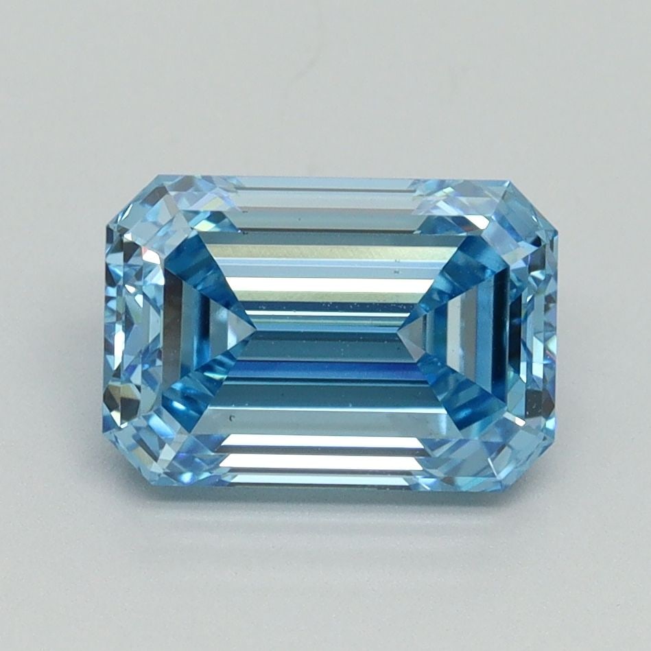 Loose Diamond - EMERALD 2.22ct Fancy Vivid Blue VS2: Loose Diamond - EMERALD 2.22ct Fancy Vivid Blue VS2 Source: This is a real non-mined Diamond that has been grown in a lab Shape: EMERALD Carats: 2.22 Color: Fancy Vivid Blue Certification: IGI Video:
