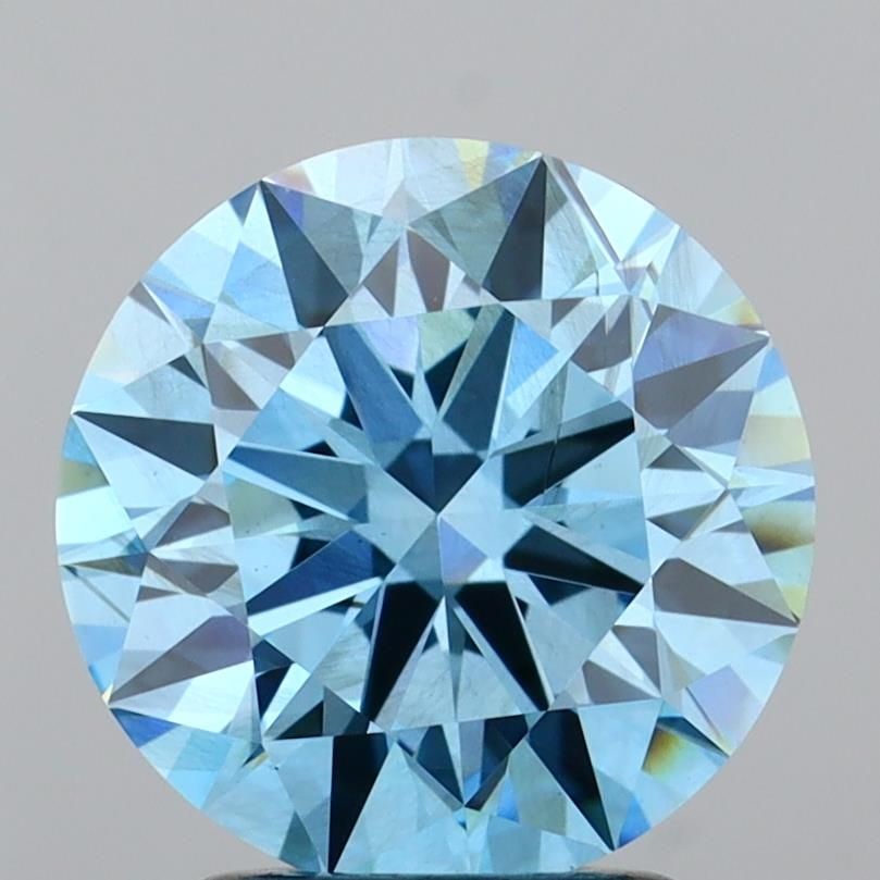 Ideal Loose Diamond - ROUND 2.44ct Fancy Vivid Blue SI1: Ideal Loose Diamond - ROUND 2.44ct Fancy Vivid Blue SI1 Source: This is a real non-mined Diamond that has been grown in a lab Shape: ROUND Carats: 2.44 Color: Fancy Vivid Blue Certification: IGI Video