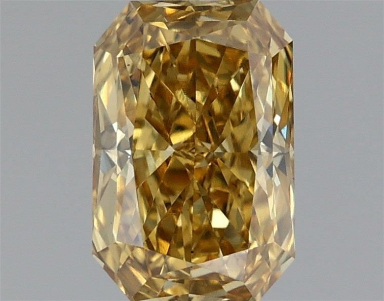 Loose Diamond - RADIANT 1.24ct Fancy Intense Brownish Yellow VS2: Loose Diamond - RADIANT 1.24ct Fancy Intense Brownish Yellow VS2 Source: This is a real non-mined Diamond that has been grown in a lab Shape: RADIANT Carats: 1.24 Color: Fancy Intense Brownish Yellow 