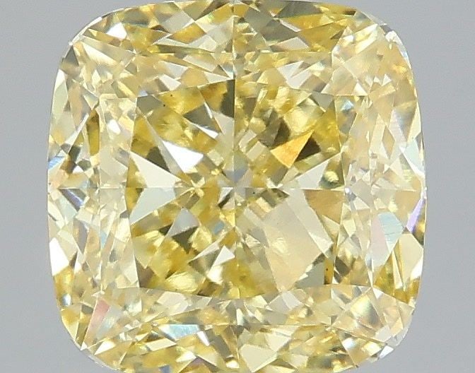 Loose Diamond - CUSHION MODIFIED 3.02ct Fancy Intense Yellow VS1: Loose Diamond - CUSHION MODIFIED 3.02ct Fancy Intense Yellow VS1 Source: This is a real non-mined Diamond that has been grown in a lab Shape: CUSHION MODIFIED Carats: 3.02 Color: Fancy Intense Yellow 