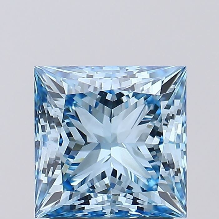 Loose Diamond - PRINCESS 2.03ct Fancy Vivid Blue VS2: Loose Diamond - PRINCESS 2.03ct Fancy Vivid Blue VS2 Source: This is a real non-mined Diamond that has been grown in a lab Shape: PRINCESS Carats: 2.03 Color: Fancy Vivid Blue Certification: IGI Video