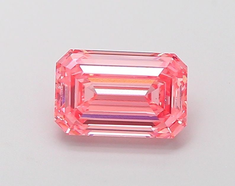 Loose Diamond - EMERALD 1.69ct Fancy Vivid Pink VS1: Loose Diamond - EMERALD 1.69ct Fancy Vivid Pink VS1 Source: This is a real non-mined Diamond that has been grown in a lab Shape: EMERALD Carats: 1.69 Color: Fancy Vivid Pink Certification: IGI Video: