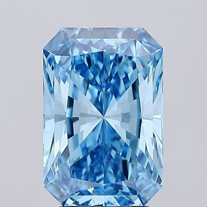 Loose Diamond - RADIANT 2.59ct Fancy Vivid Blue VS2: Loose Diamond - RADIANT 2.59ct Fancy Vivid Blue VS2 Source: This is a real non-mined Diamond that has been grown in a lab Shape: RADIANT Carats: 2.59 Color: Fancy Vivid Blue Certification: IGI Video: