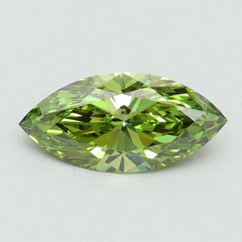Loose Diamond - MARQUISE 0.77ct Fancy Vivid Green VS1: Loose Diamond - MARQUISE 0.77ct Fancy Vivid Green VS1 Source: This is a real non-mined Diamond that has been grown in a lab Shape: MARQUISE Carats: 0.77 Color: Fancy Vivid Green Certification: IGI Vid
