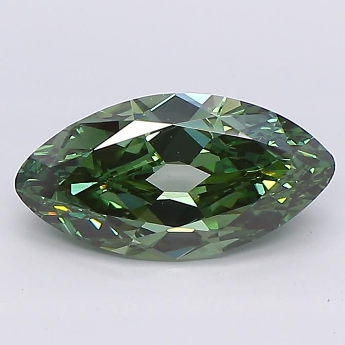 Loose Diamond - MARQUISE 1.3ct Fancy Vivid Green VS1: Loose Diamond - MARQUISE 1.3ct Fancy Vivid Green VS1 Source: This is a real non-mined Diamond that has been grown in a lab Shape: MARQUISE Carats: 1.3 Color: Fancy Vivid Green Certification: NONE Vide