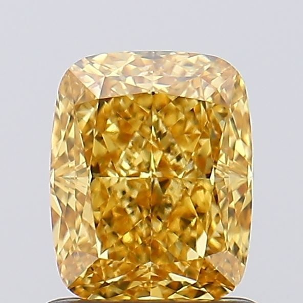 Loose Diamond - CUSHION MODIFIED 1.27ct Fancy Vivid Yellow VVS2: Loose Diamond - CUSHION MODIFIED 1.27ct Fancy Vivid Yellow VVS2 Source: This is a real non-mined Diamond that has been grown in a lab Shape: CUSHION MODIFIED Carats: 1.27 Color: Fancy Vivid Yellow Cer