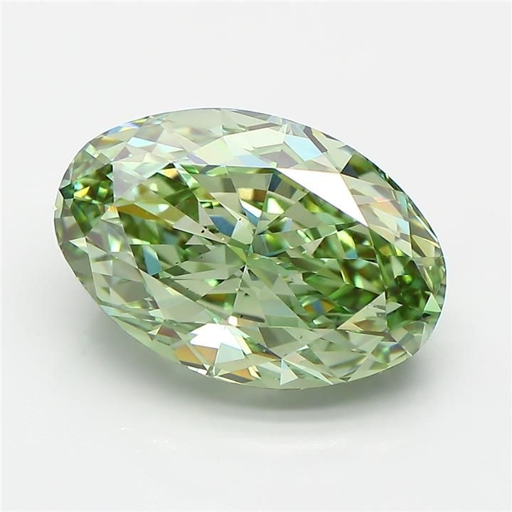 Loose Diamond - OVAL 6.23ct Fancy Vivid Green VS2: Loose Diamond - OVAL 6.23ct Fancy Vivid Green VS2 Source: This is a real non-mined Diamond that has been grown in a lab Shape: OVAL Carats: 6.23 Color: Fancy Vivid Green Certification: IGI Video: