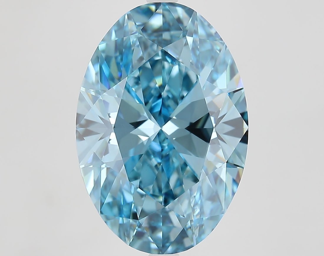 Loose Diamond - OVAL 9.02ct Fancy Vivid Blue VVS2: Loose Diamond - OVAL 9.02ct Fancy Vivid Blue VVS2 Source: This is a real non-mined Diamond that has been grown in a lab Shape: OVAL Carats: 9.02 Color: Fancy Vivid Blue Certification: IGI Video: