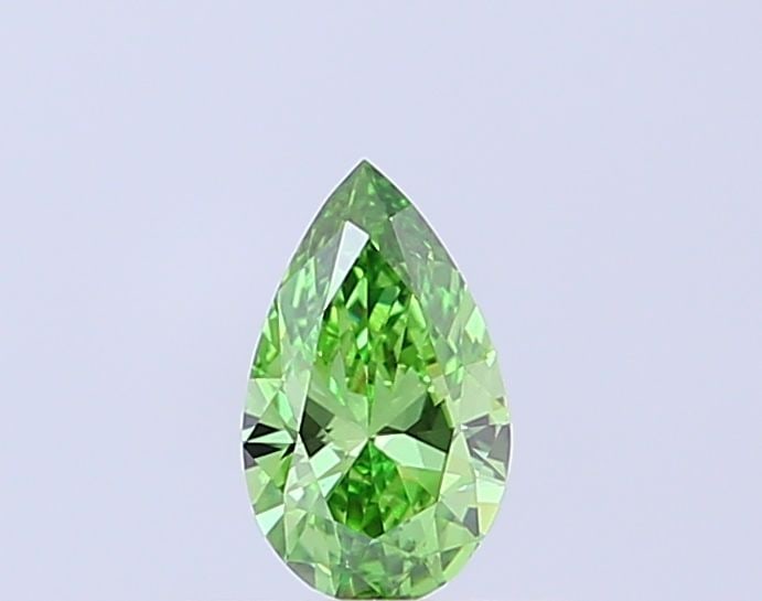 Loose Diamond - PEAR 0.54ct Fancy Vivid Green VVS2: Loose Diamond - PEAR 0.54ct Fancy Vivid Green VVS2 Source: This is a real non-mined Diamond that has been grown in a lab Shape: PEAR Carats: 0.54 Color: Fancy Vivid Green Certification: IGI Video: