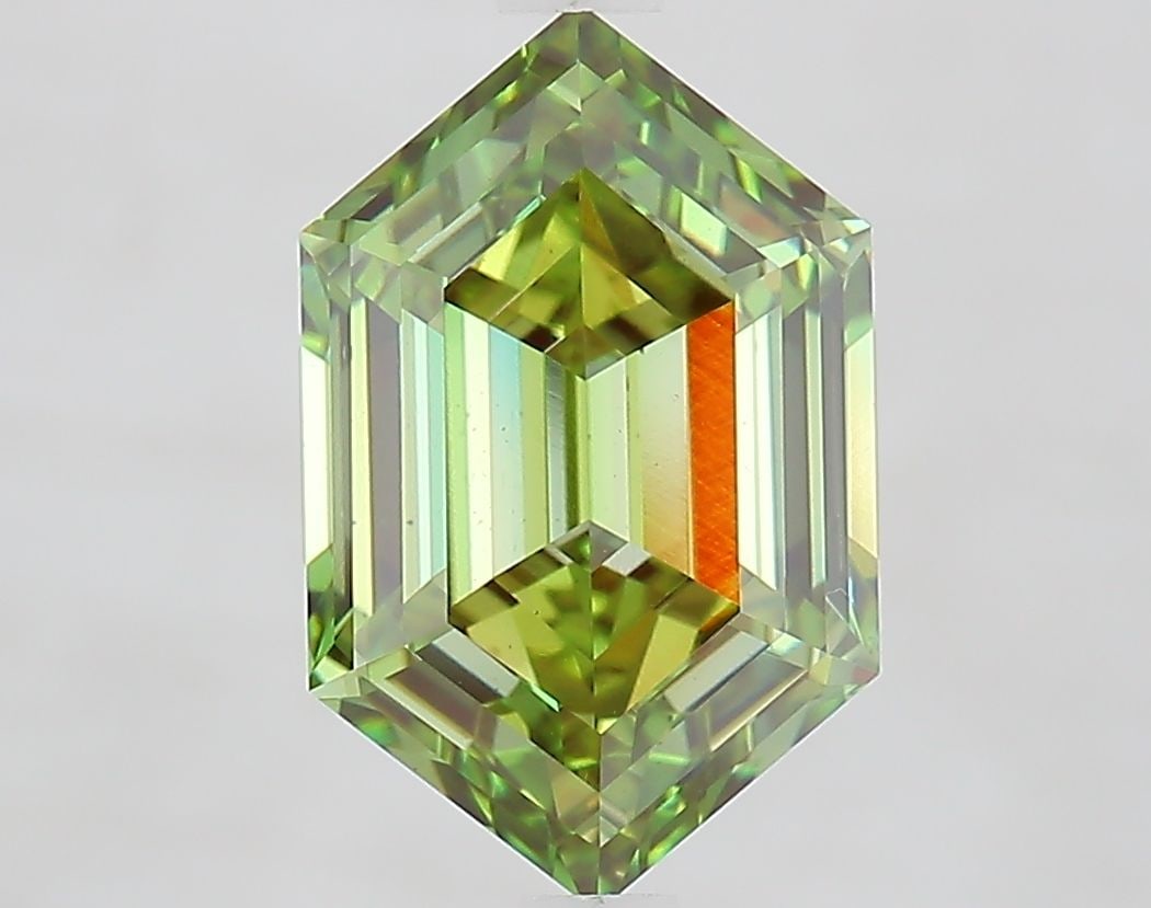 Loose Diamond - HEXAGONAL 3.08ct Fancy Vivid Green VS1: Loose Diamond - HEXAGONAL 3.08ct Fancy Vivid Green VS1 Source: This is a real non-mined Diamond that has been grown in a lab Shape: HEXAGONAL Carats: 3.08 Color: Fancy Vivid Green Certification: IGI V