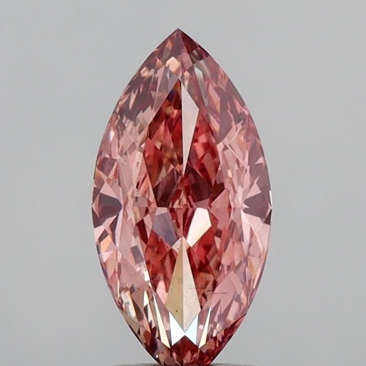Loose Diamond - MARQUISE 2.11ct Fancy Vivid Brownish Pink SI1: Loose Diamond - MARQUISE 2.11ct Fancy Vivid Brownish Pink SI1 Source: This is a real non-mined Diamond that has been grown in a lab Shape: MARQUISE Carats: 2.11 Color: Fancy Vivid Brownish Pink Certif