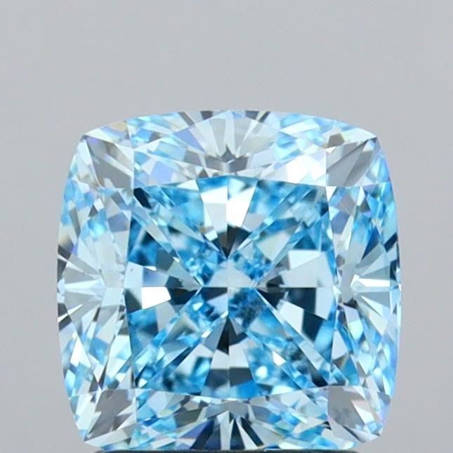 Loose Diamond - CUSHION MODIFIED 2.02ct Fancy Vivid Blue VS1: Loose Diamond - CUSHION MODIFIED 2.02ct Fancy Vivid Blue VS1 Source: This is a real non-mined Diamond that has been grown in a lab Shape: CUSHION MODIFIED Carats: 2.02 Color: Fancy Vivid Blue Certific