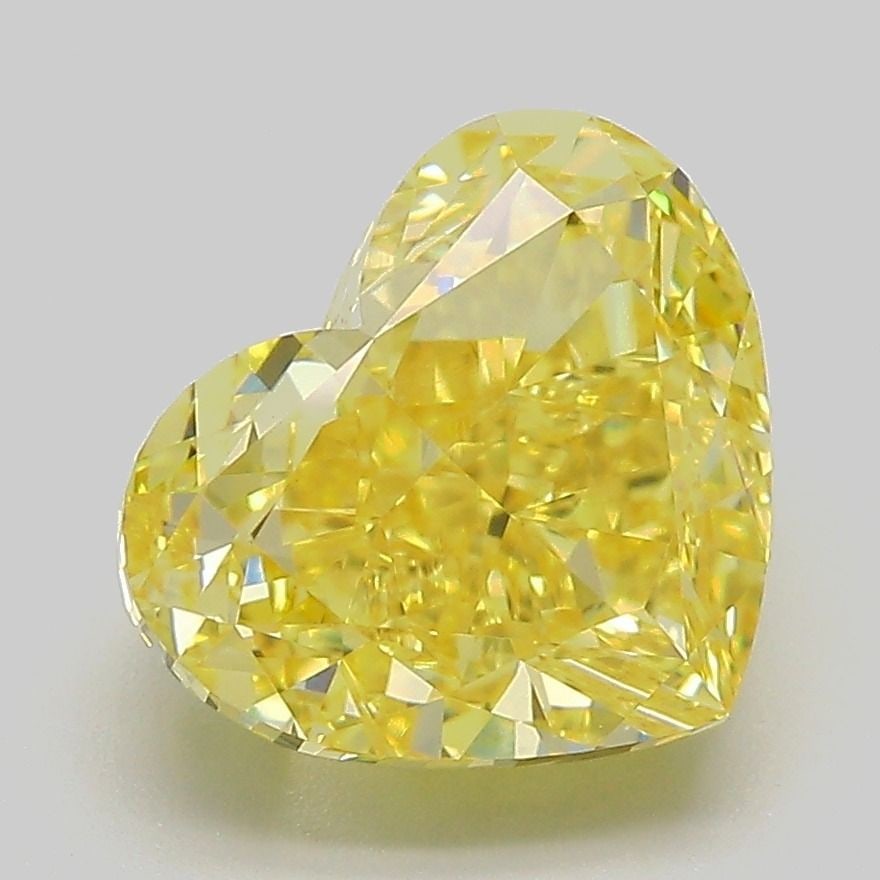 Loose Diamond - HEART 4.05ct Fancy Vivid Yellow VVS2: Loose Diamond - HEART 4.05ct Fancy Vivid Yellow VVS2 Source: This is a real non-mined Diamond that has been grown in a lab Shape: HEART Carats: 4.05 Color: Fancy Vivid Yellow Certification: IGI Video: