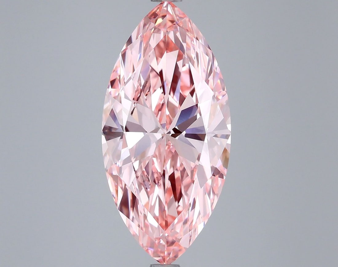 Loose Diamond - MARQUISE 5.04ct Fancy Vivid Pink VS1: Loose Diamond - MARQUISE 5.04ct Fancy Vivid Pink VS1 Source: This is a real non-mined Diamond that has been grown in a lab Shape: MARQUISE Carats: 5.04 Color: Fancy Vivid Pink Certification: IGI Video