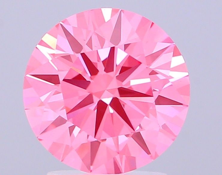 Ideal Loose Diamond - ROUND 2.59ct Fancy Vivid Pink VS1: Ideal Loose Diamond - ROUND 2.59ct Fancy Vivid Pink VS1 Source: This is a real non-mined Diamond that has been grown in a lab Shape: ROUND Carats: 2.59 Color: Fancy Vivid Pink Certification: IGI Video