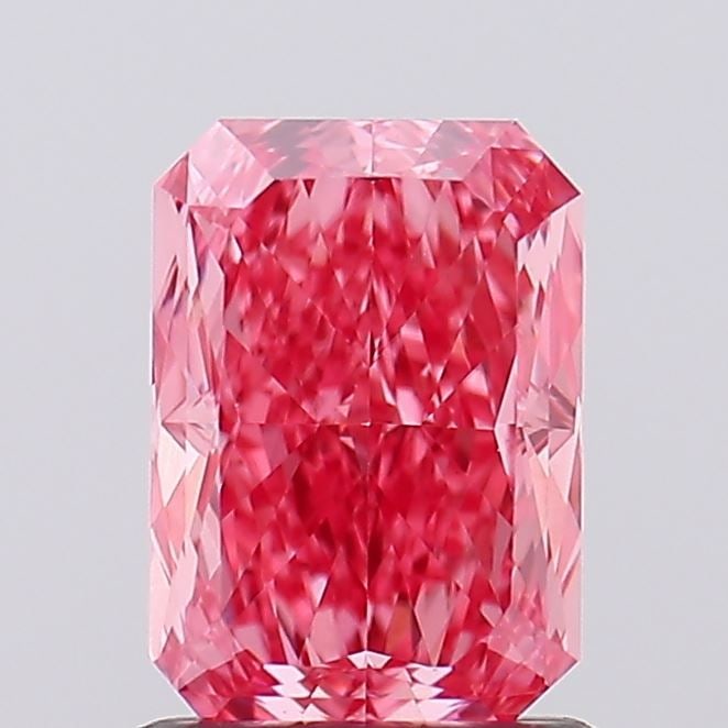 Loose Diamond - RADIANT 1.28ct Fancy Vivid Pink VVS2: Loose Diamond - RADIANT 1.28ct Fancy Vivid Pink VVS2 Source: This is a real non-mined Diamond that has been grown in a lab Shape: RADIANT Carats: 1.28 Color: Fancy Vivid Pink Certification: IGI Video: