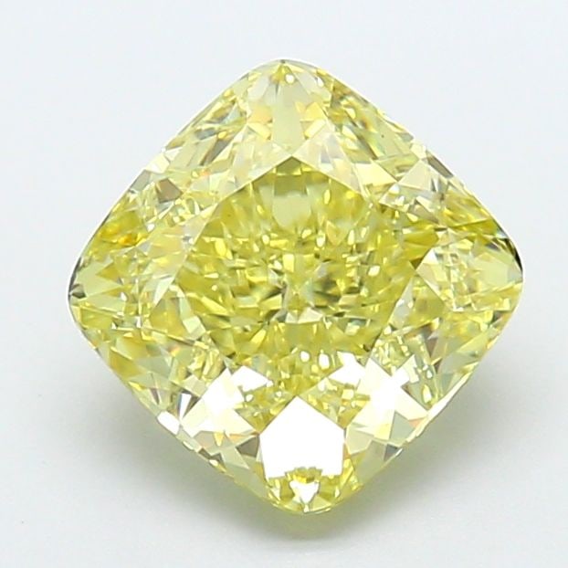 Loose Diamond - CUSHION BRILLIANT 2.57ct Fancy Intense Yellow VS1: Loose Diamond - CUSHION BRILLIANT 2.57ct Fancy Intense Yellow VS1 Source: This is a real non-mined Diamond that has been grown in a lab Shape: CUSHION BRILLIANT Carats: 2.57 Color: Fancy Intense Yello