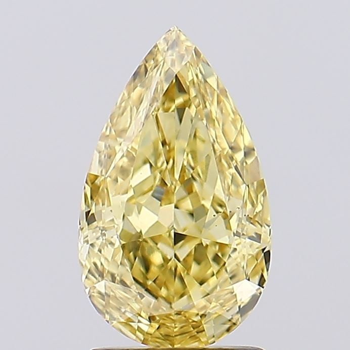 Loose Diamond - PEAR 1.94ct Fancy Intense Yellow VS1: Loose Diamond - PEAR 1.94ct Fancy Intense Yellow VS1 Source: This is a real non-mined Diamond that has been grown in a lab Shape: PEAR Carats: 1.94 Color: Fancy Intense Yellow Certification: IGI Video