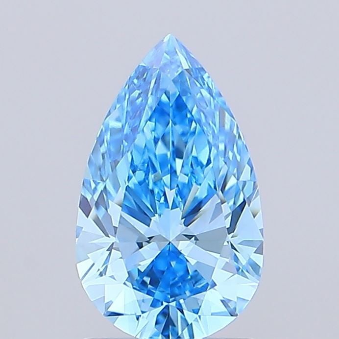 Loose Diamond - PEAR 1.24ct Fancy Vivid Blue VVS2: Loose Diamond - PEAR 1.24ct Fancy Vivid Blue VVS2 Source: This is a real non-mined Diamond that has been grown in a lab Shape: PEAR Carats: 1.24 Color: Fancy Vivid Blue Certification: IGI Video: