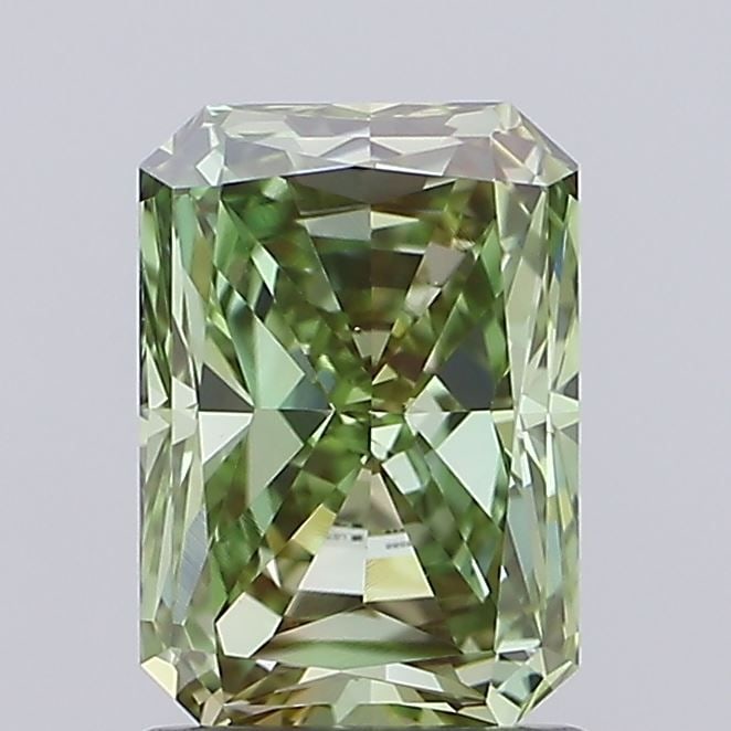 Loose Diamond - RADIANT 1.54ct Fancy Intense Green VS1: Loose Diamond - RADIANT 1.54ct Fancy Intense Green VS1 Source: This is a real non-mined Diamond that has been grown in a lab Shape: RADIANT Carats: 1.54 Color: Fancy Intense Green Certification: IGI V