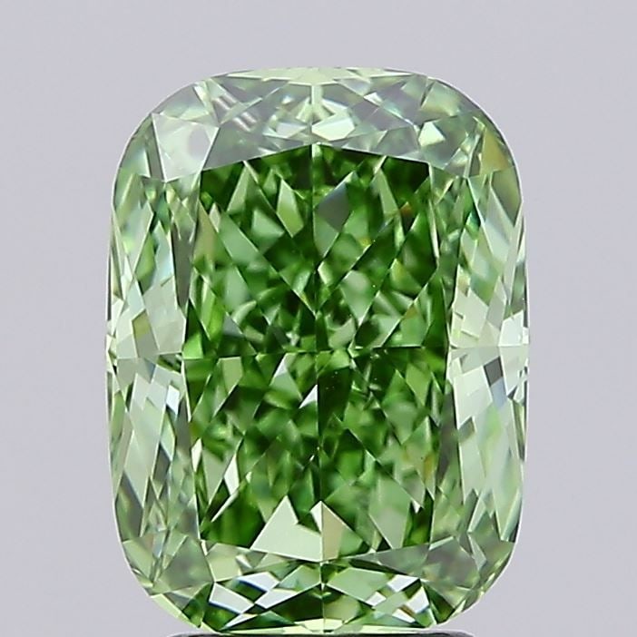 Loose Diamond - CUSHION MODIFIED 3.77ct Fancy Vivid Green VVS2: Loose Diamond - CUSHION MODIFIED 3.77ct Fancy Vivid Green VVS2 Source: This is a real non-mined Diamond that has been grown in a lab Shape: CUSHION MODIFIED Carats: 3.77 Color: Fancy Vivid Green Certi