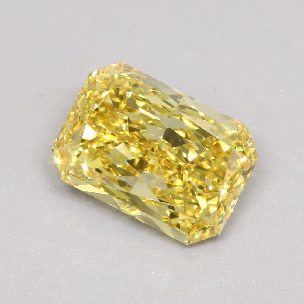 Loose Diamond - RADIANT 3.0ct Fancy Intense Yellow VS1: Loose Diamond - RADIANT 3.0ct Fancy Intense Yellow VS1 Source: This is a real non-mined Diamond that has been grown in a lab Shape: RADIANT Carats: 3.0 Color: Fancy Intense Yellow Certification: IGI V